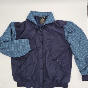 Sunderland of Scotland Golf Jacket Blue Check Windbreaker Men's Medium Made...
